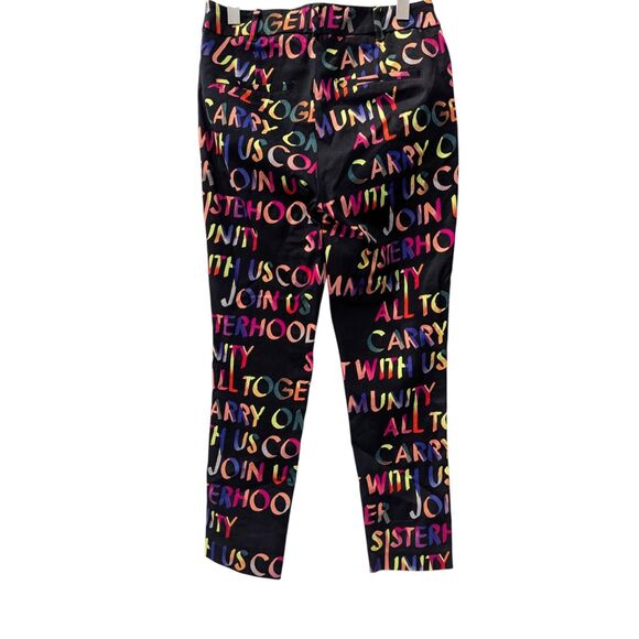 New York & Company Audrey High-Waisted Ankle Script-Print Pant  Sz 8 - Picture 10 of 11